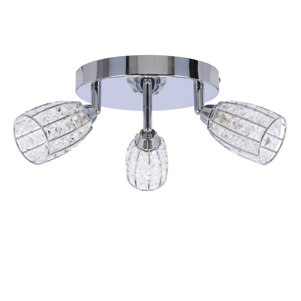 Shiba lampa sufitowa plafon chromowy 3x15W G9 klosz bezbarwny