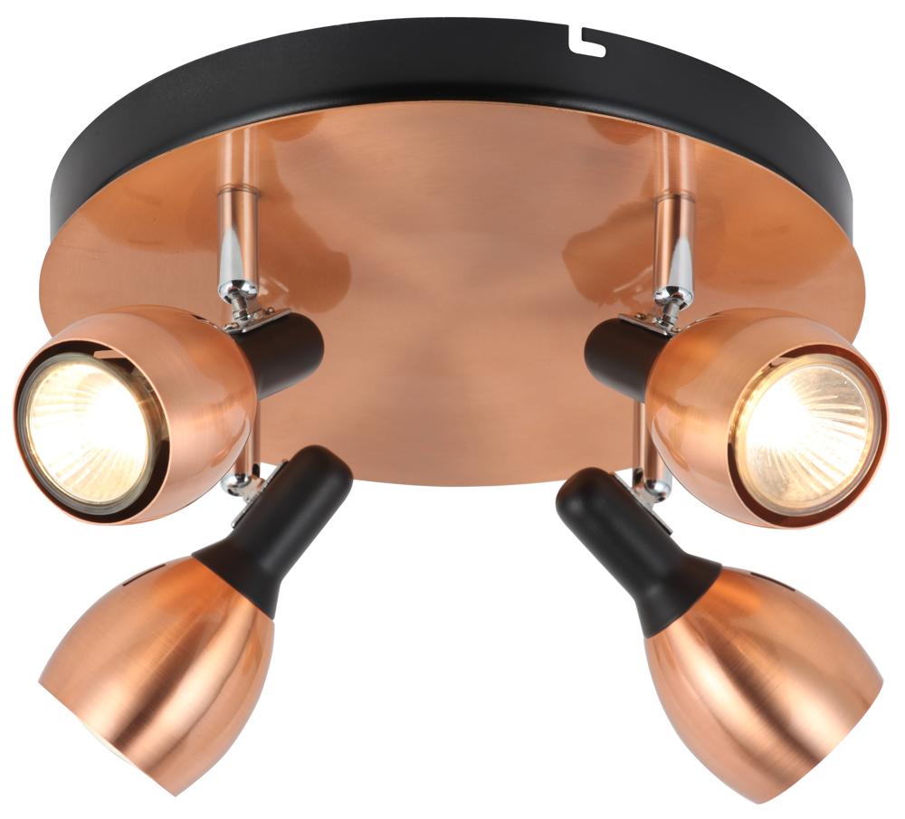 CROSS lampa sufitowa plafon 4x50W GU10 miedziany