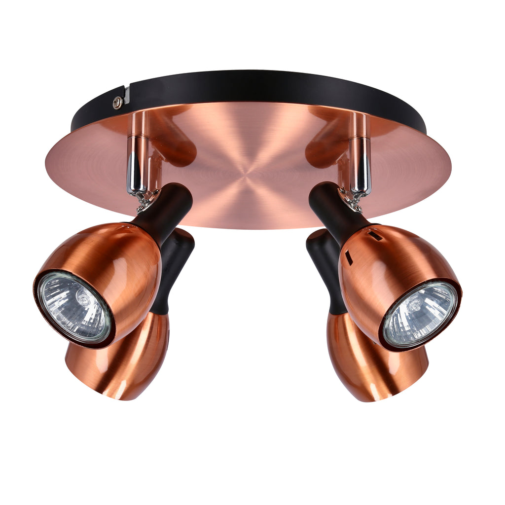 CROSS lampa sufitowa plafon 4x50W GU10 miedziany