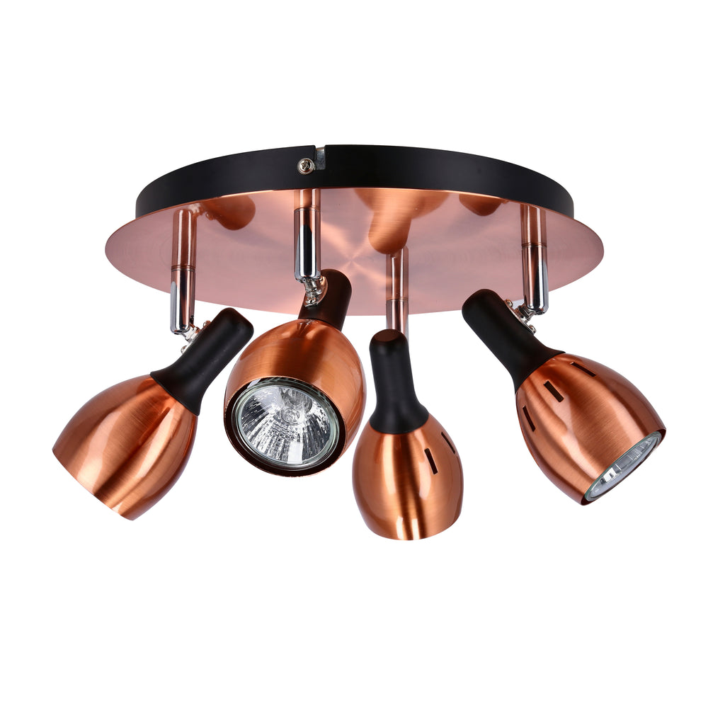 CROSS lampa sufitowa plafon 4x50W GU10 miedziany