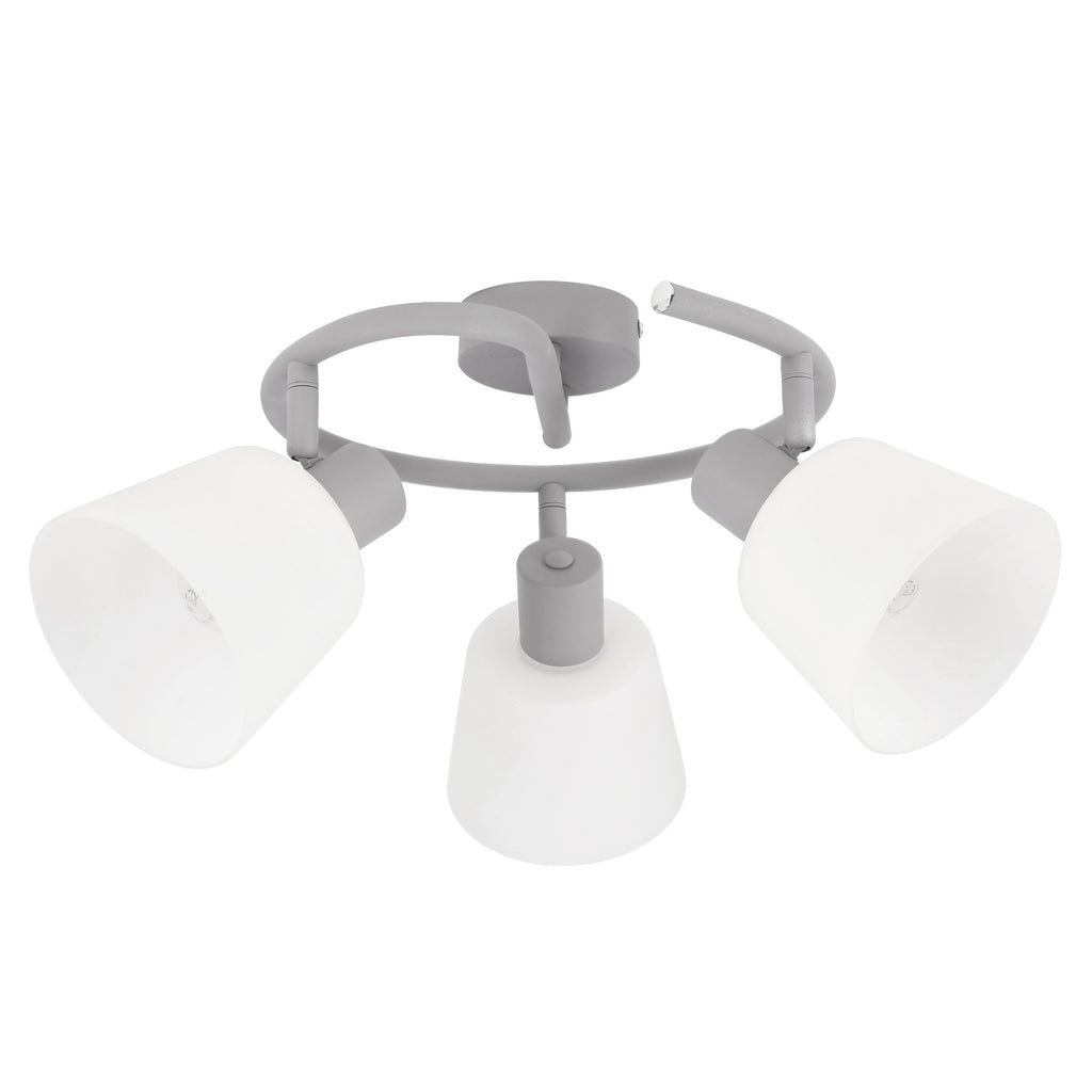 Lampa sufitowa GINKO szara 3x40W E14 uniwersalny styl do salonu kuchni sypialni przedpokoju