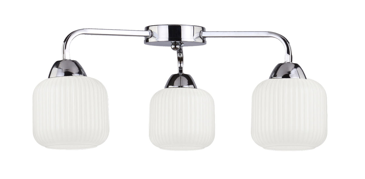 CROMADO lampa sufitowa chromowy 3x60W E27 klosz biały