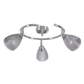 ESTELLO lampa sufitowa spirala chromowy 3x40W G9 klosz dymiony