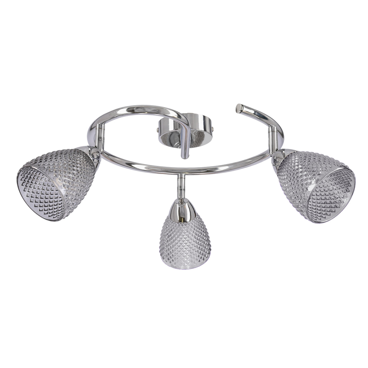 ESTELLO lampa sufitowa spirala chromowy 3x40W G9 klosz dymiony