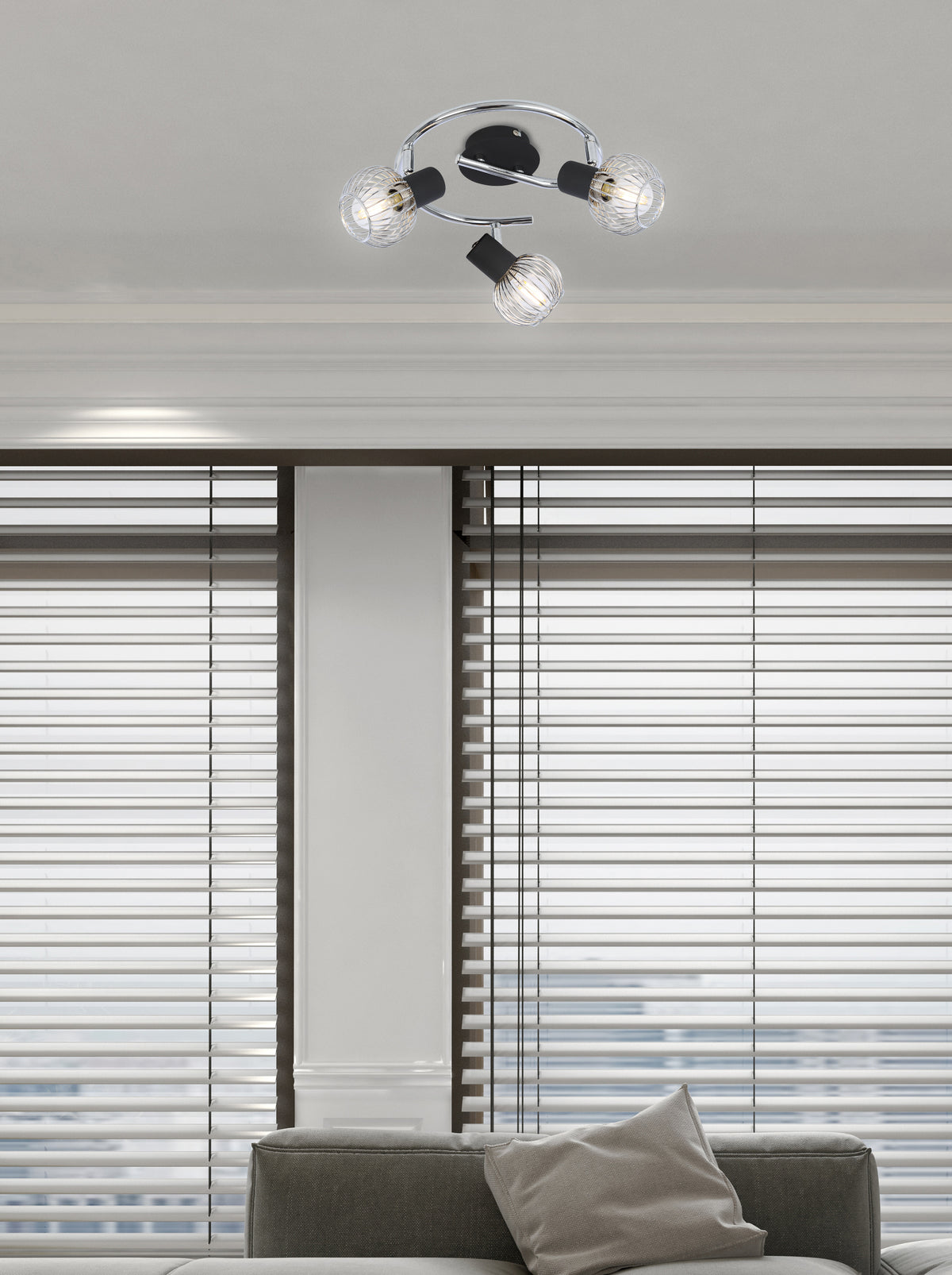 OSLO lampa sufitowa spirala 3x40W E14 czarny/chrom