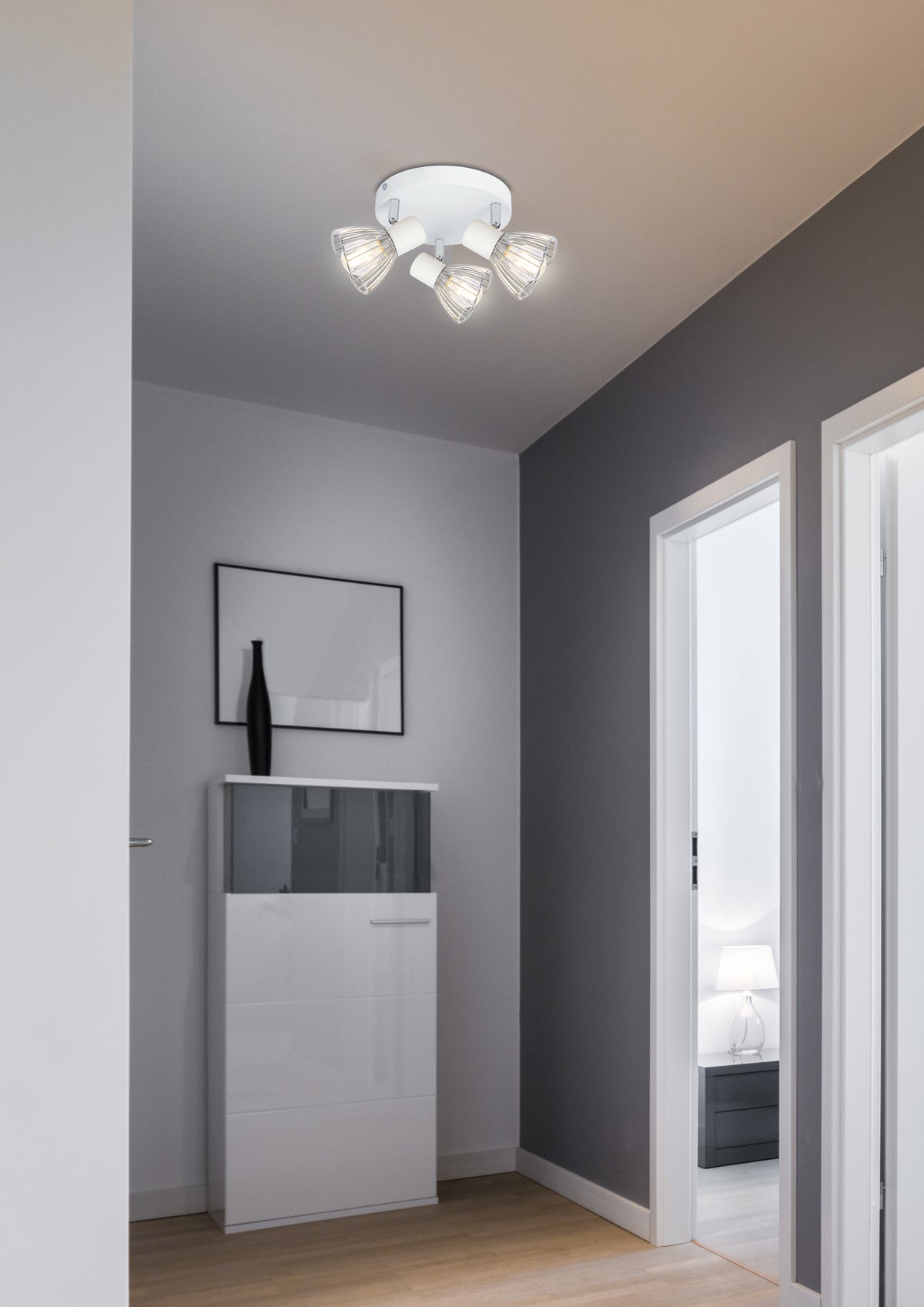 FLY lampa sufitowa plafon 3x40W E14 biały/chrom