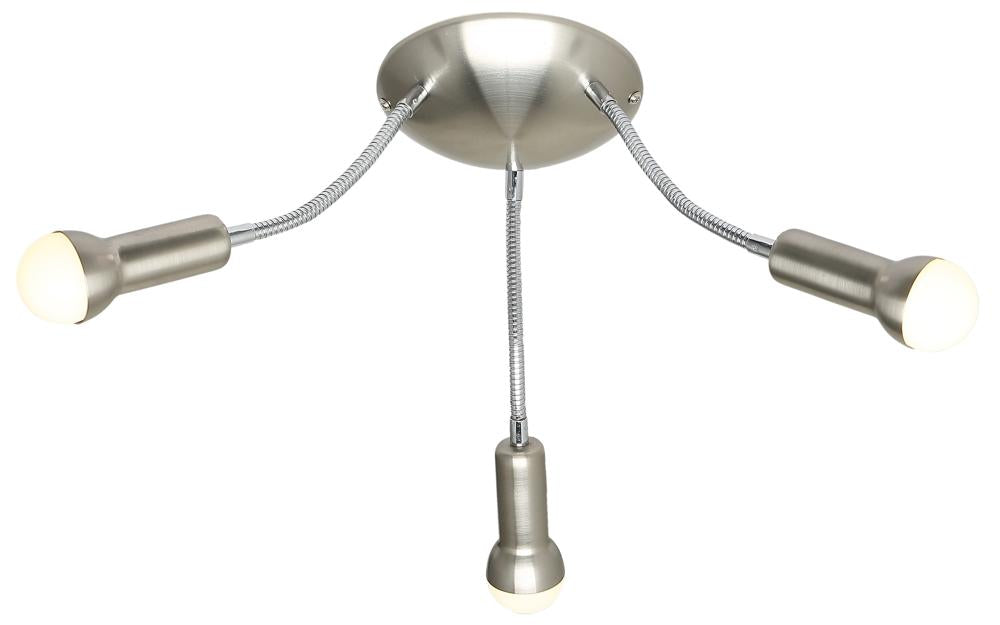 ARC lampa sufitowa plafon 3x40W E14 satyna nikiel