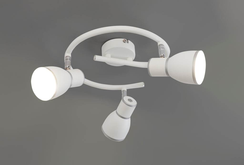 FIDO lampa sufitowa spirala 3x40W E14 biały+chrom