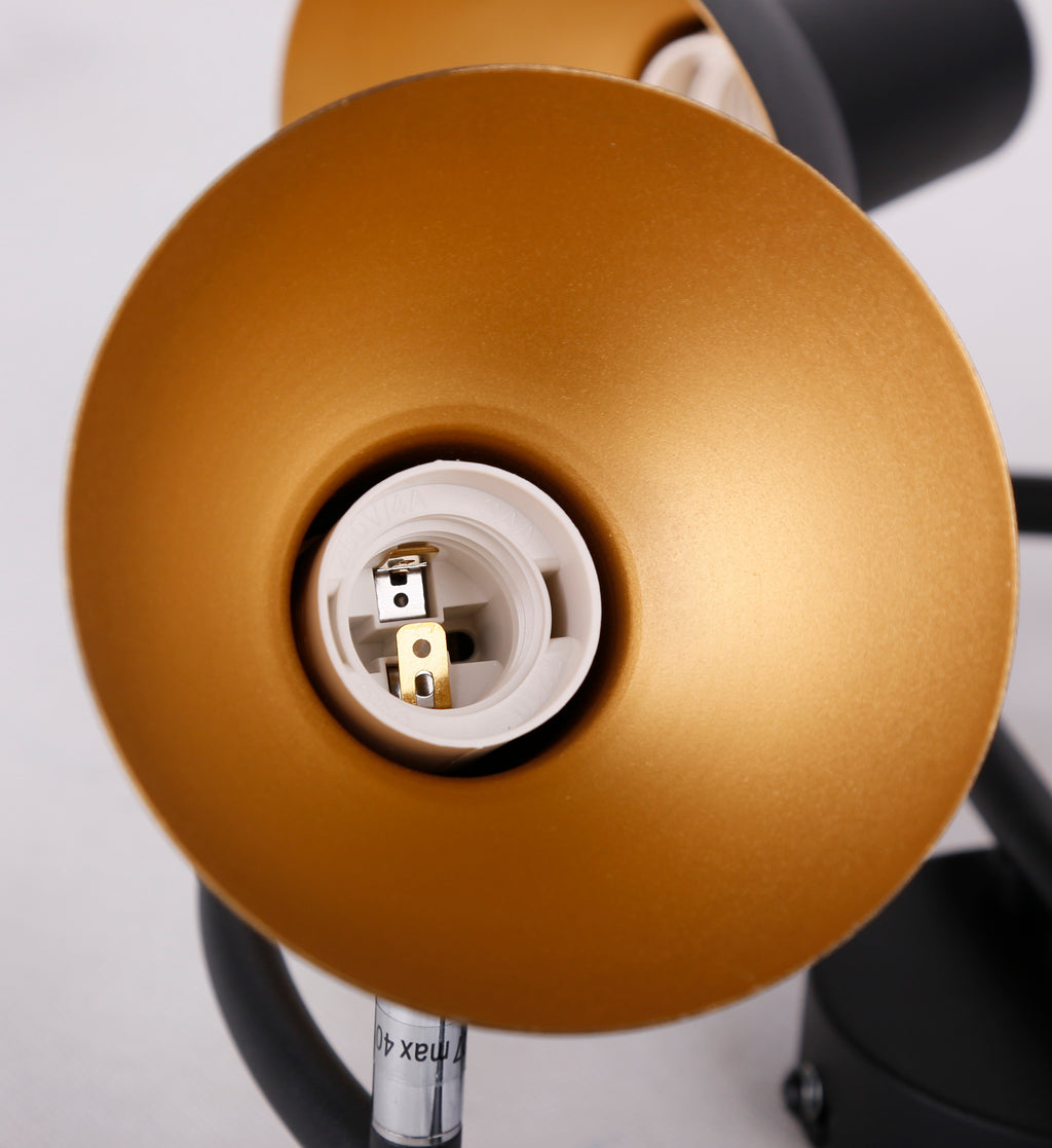 DISO lampa sufitowa spirala 3x40W E27 czarny+zloto