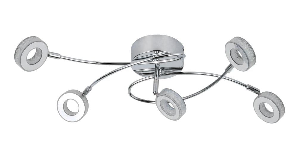 VINOLA lampa sufitowa plafon 5x5W LED chrom 3000k