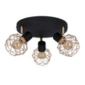 ACROBAT lampa sufitowa plafon 3x40W E14 czarny klosz złoty