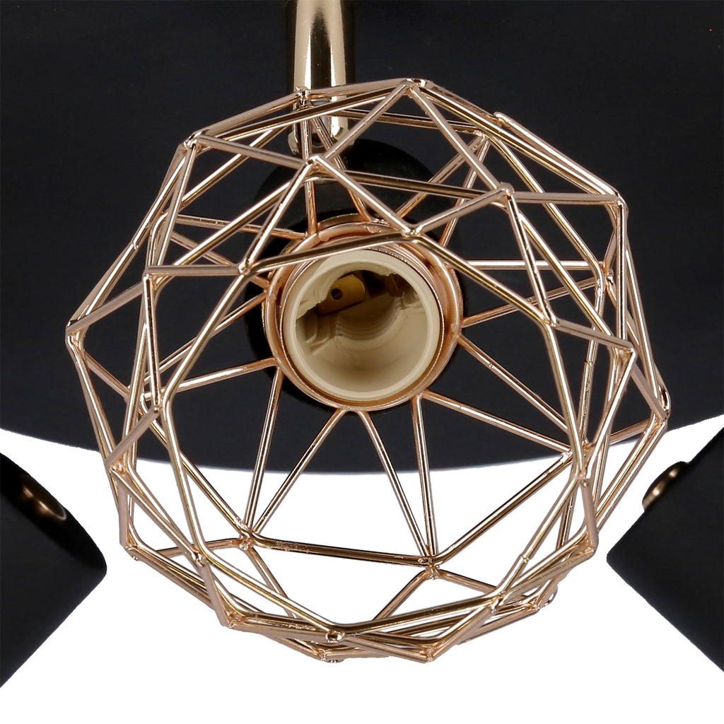 ACROBAT lampa sufitowa plafon 3x40W E14 czarny klosz złoty