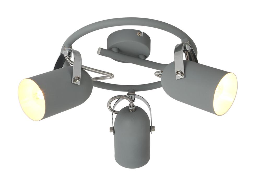 GRAY lampa sufitowa spirala 3x40W E14 szary