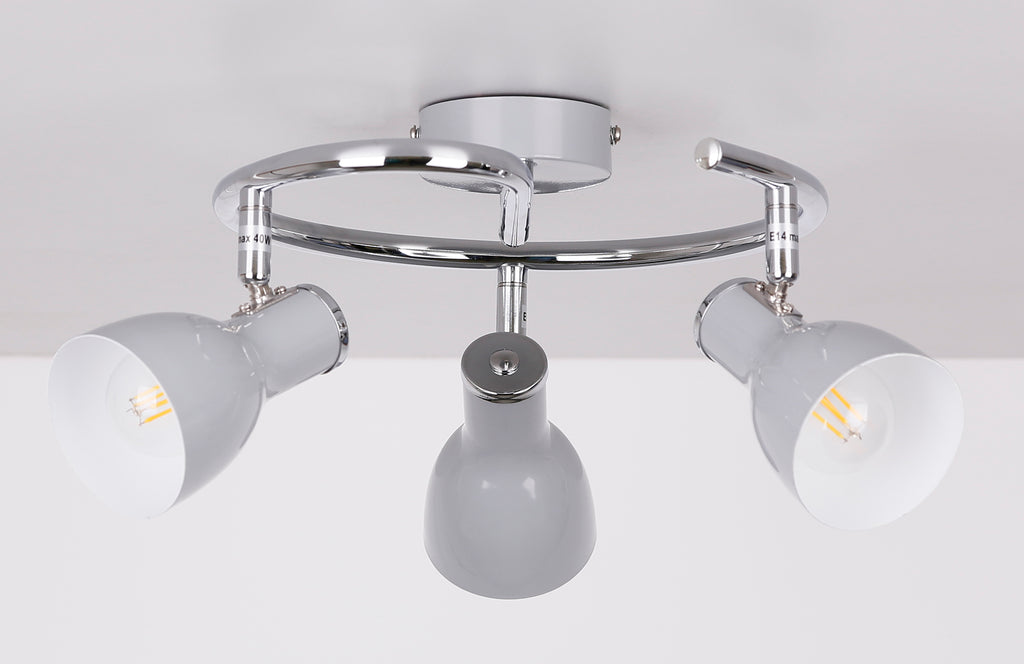 JULIE lampa sufitowa spirala 3x40W E14 szary