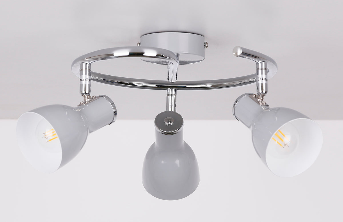 JULIE lampa sufitowa spirala 3x40W E14 szary