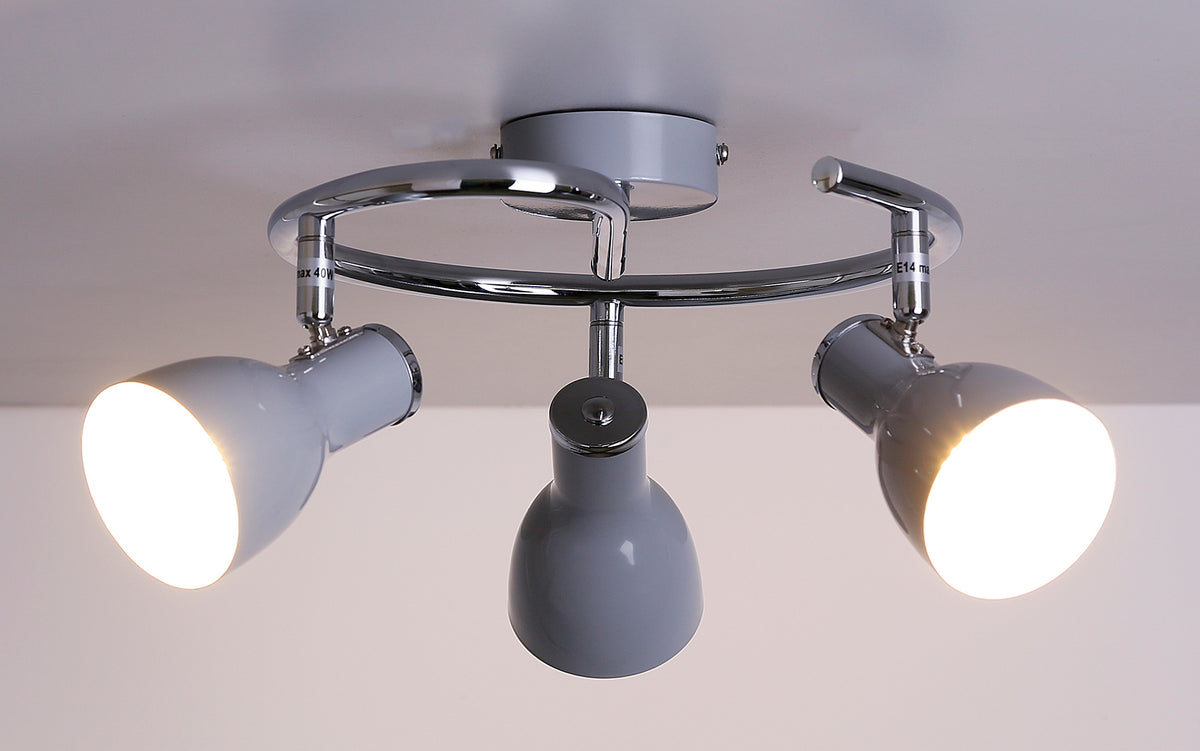 JULIE lampa sufitowa spirala 3x40W E14 szary