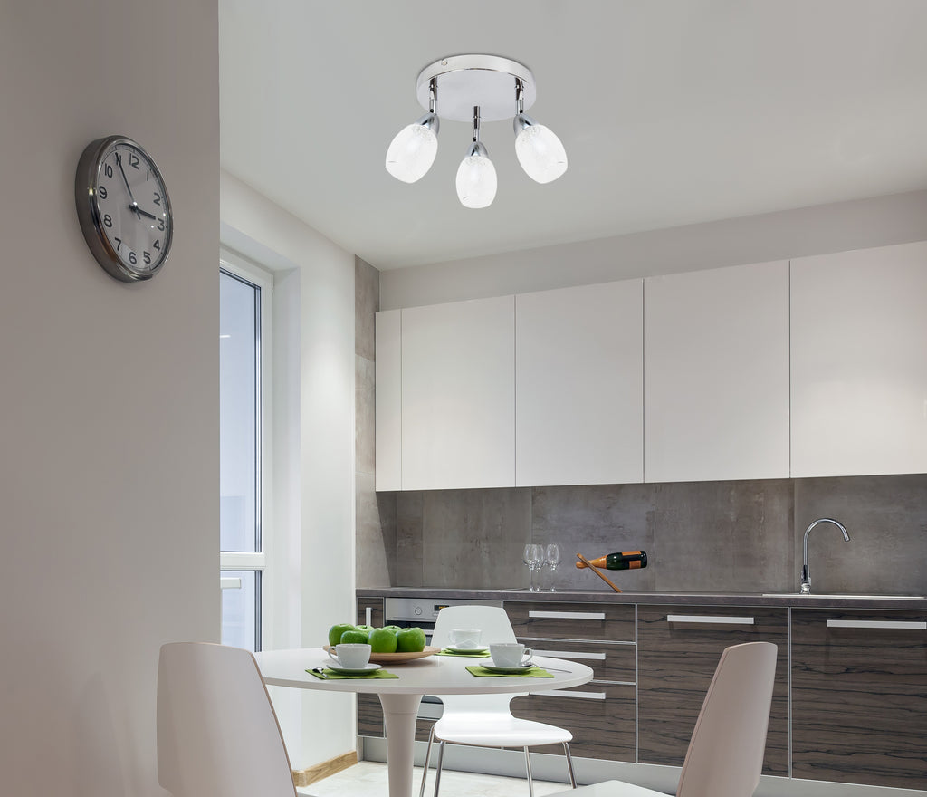 RICO lampa sufitowa plafon 3x6W LED smd główka okrągła 1e z przegubem kd system klosz wymienny chrom/bezbarwny