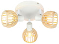 ATARRI lampa sufitowa plafon 3x25W E14 biały+drewno