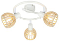 ATARRI lampa sufitowa spirala 3x25W E14 biały+drewno