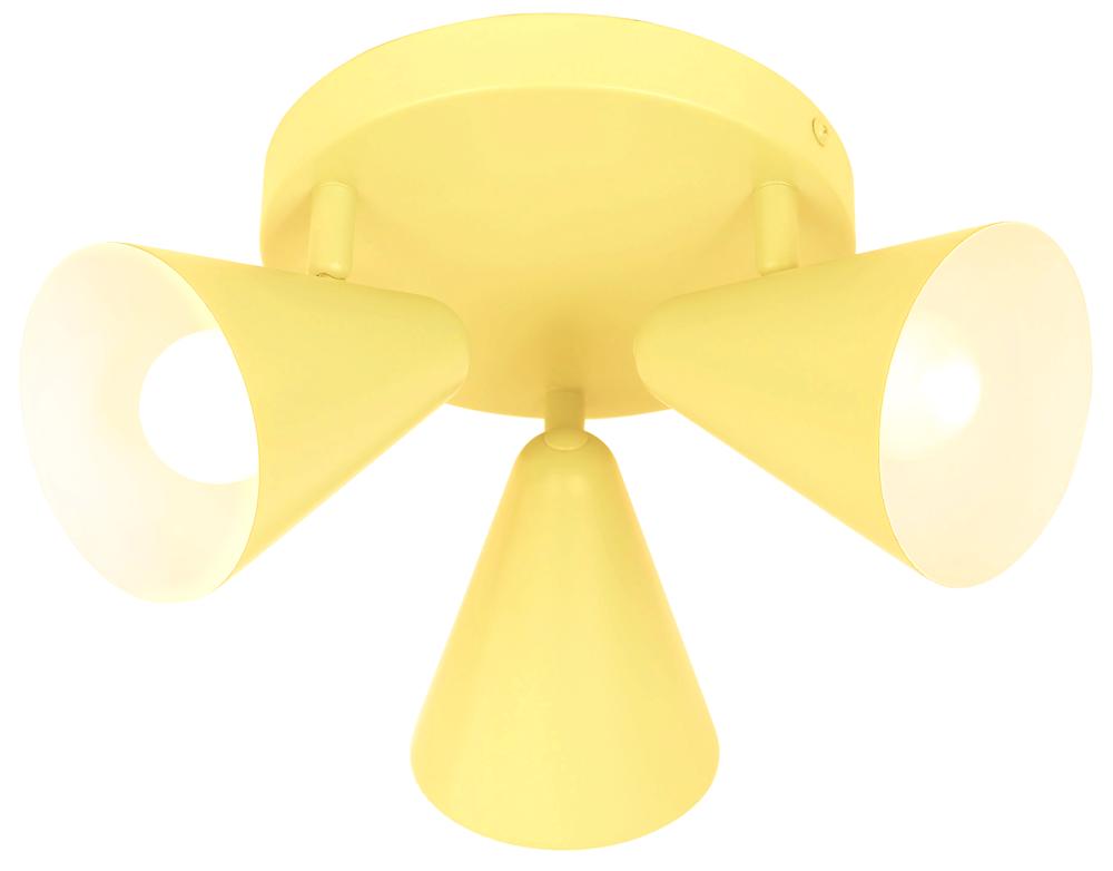 AMOR lampa sufitowa plafon 3x40W E14 bananowy
