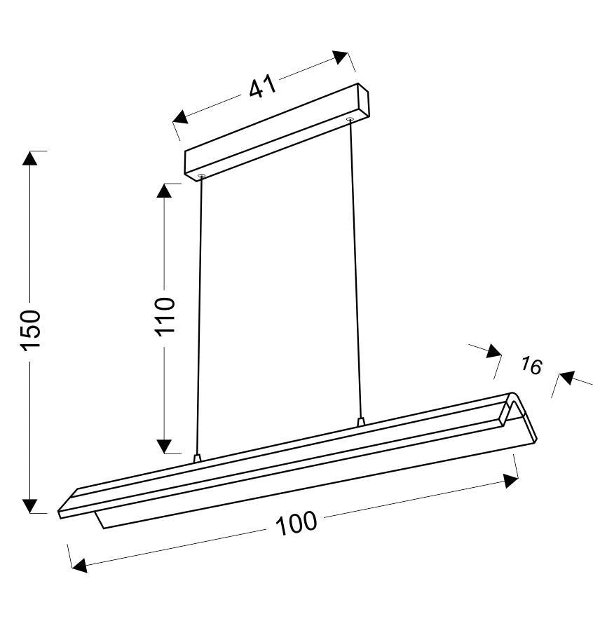 CURACOA lampa wisząca 100x16 33W LED brązowy 4000k apeti