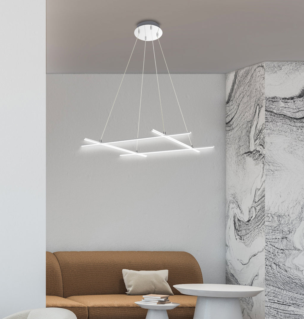 ANDROS lampa wisząca 70x70 40W LED srebrny 4000k apeti