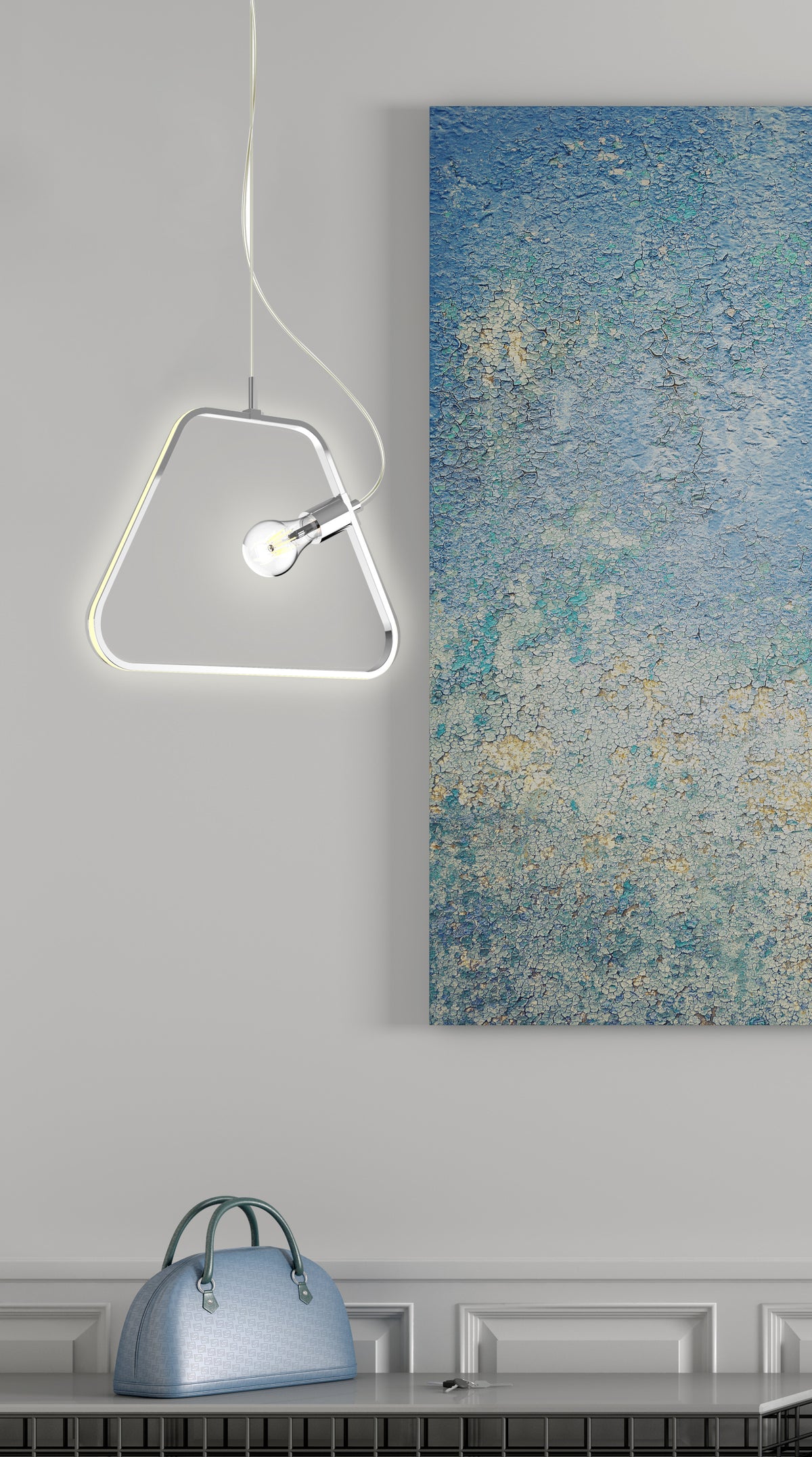 IKARIA lampa wisząca 42 1x60W E27 LED+12W LED chromowy 4000k apeti