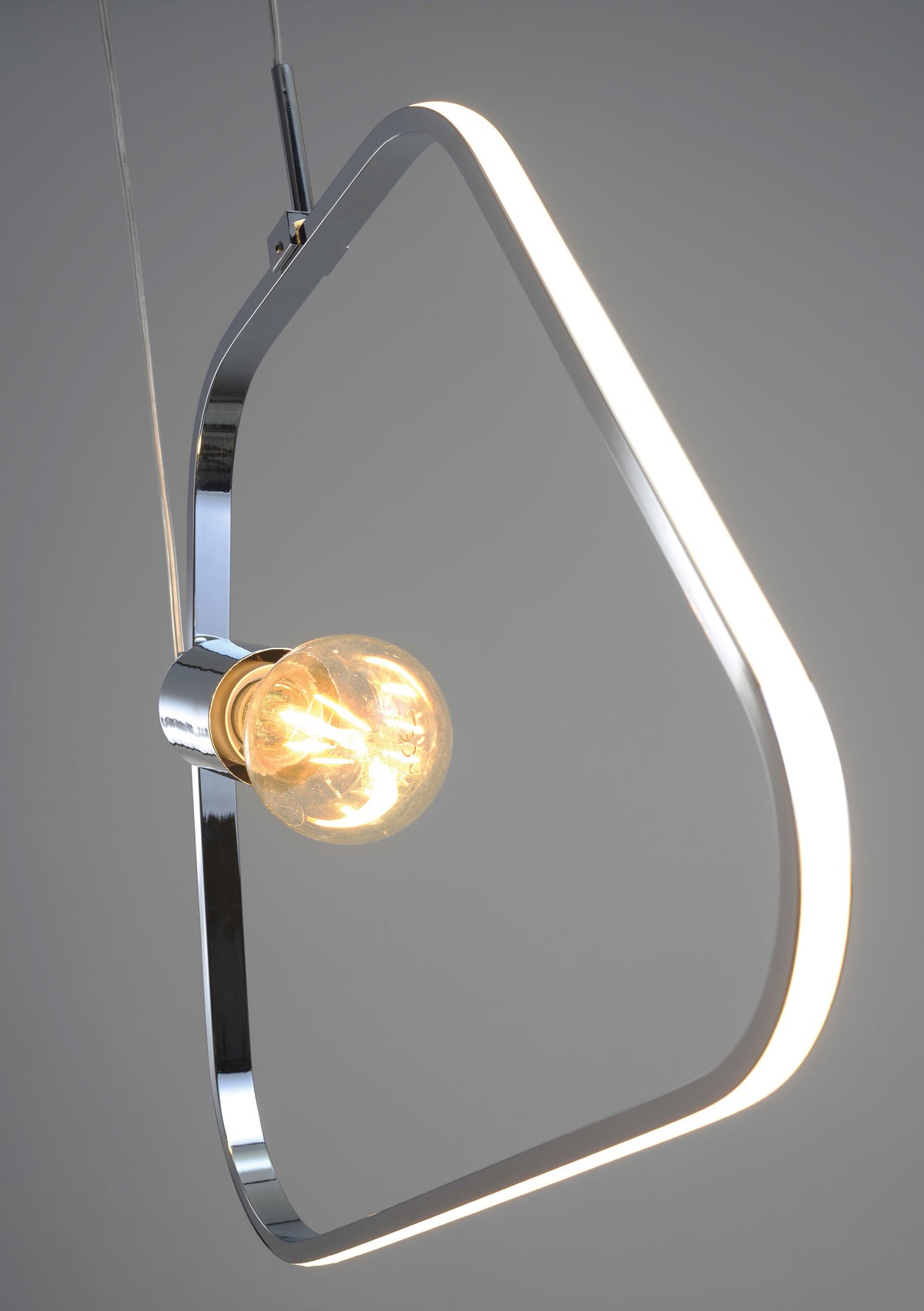 IKARIA lampa wisząca 42 1x60W E27 LED+12W LED chromowy 4000k apeti