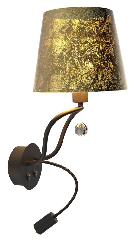 SARIA lampa kinkiet E14 LED+ LED czarno złoty apeti