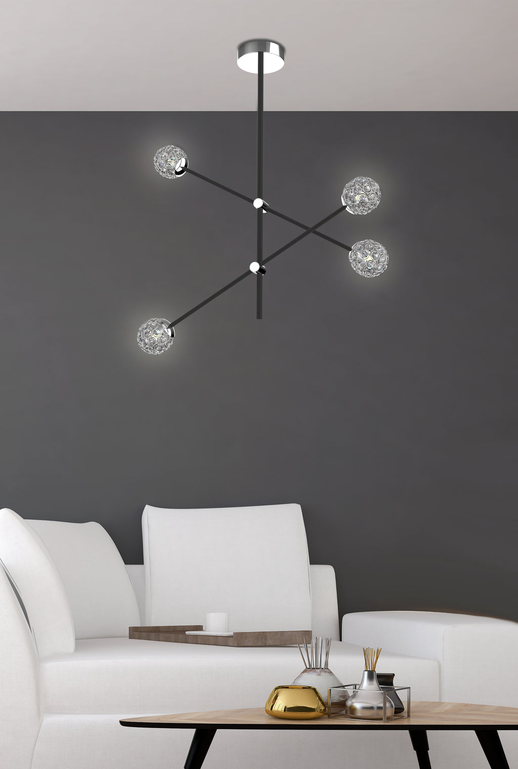 PAKSOS lampa wisząca 4xmax 5W G9 LED czarny apeti
