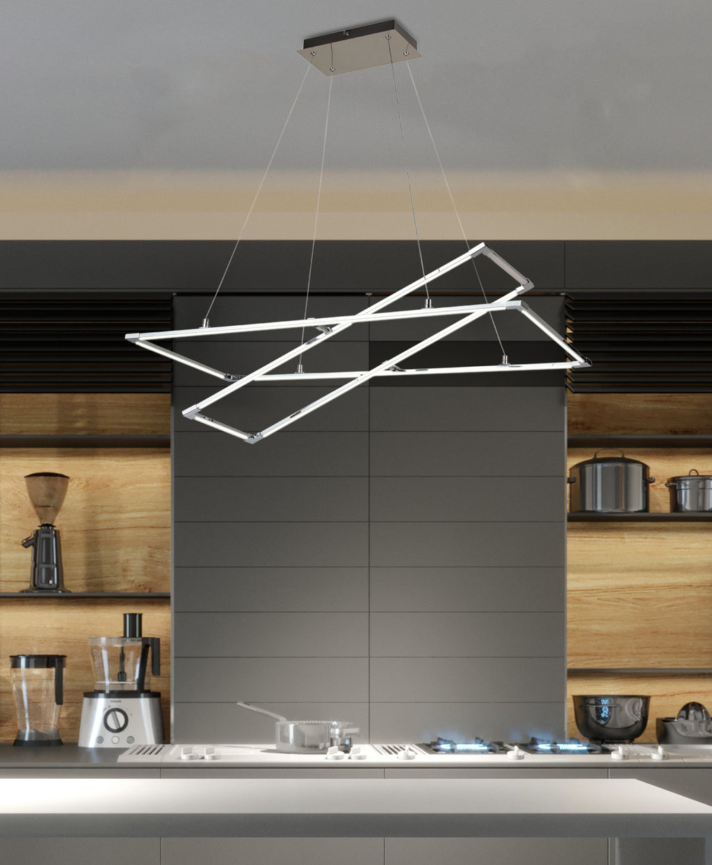 KSEROS lampa wisząca 90x44 45W LED chromowy 4000k apeti