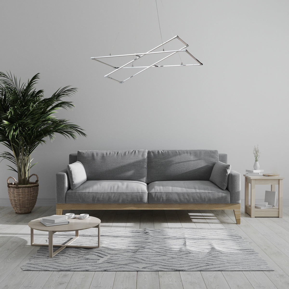 KSEROS lampa wisząca 90x44 45W LED chromowy 4000k apeti