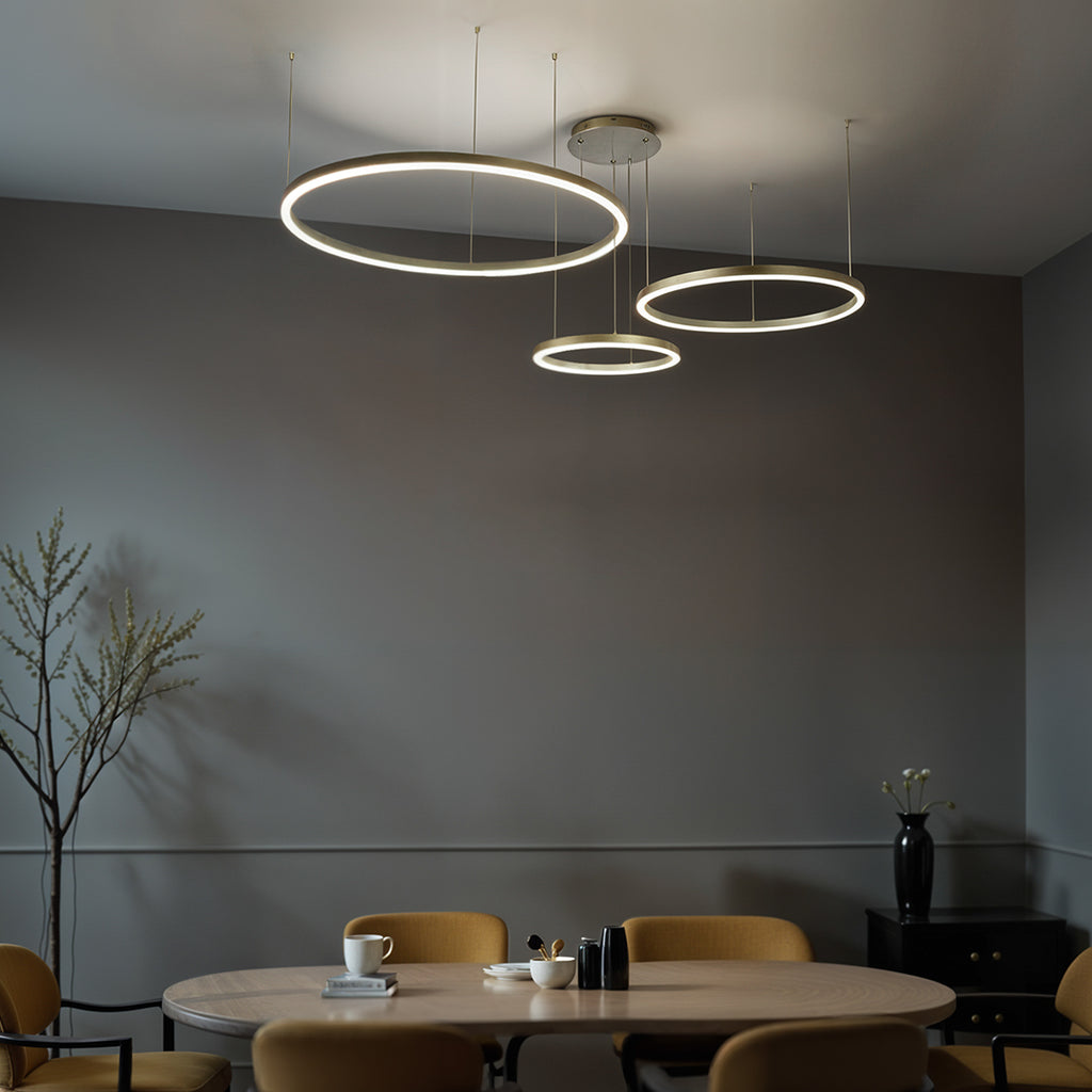 Złota Lampa wisząca okręgi 116W złota AZ134 MONZA