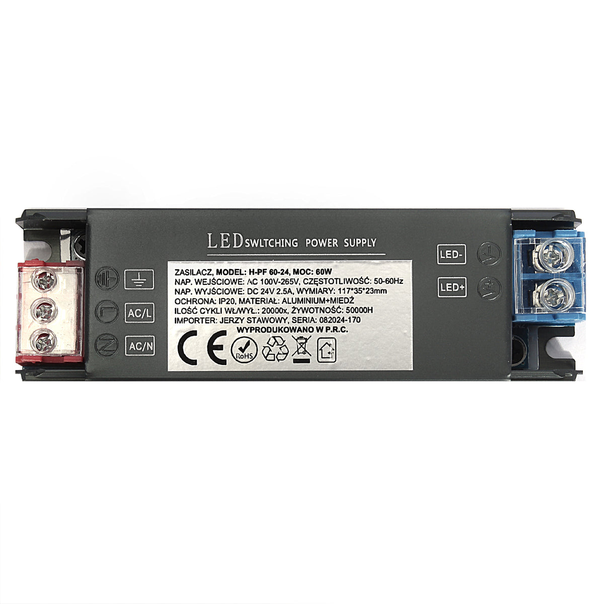 Zasilacz LED H-PF 60-24 60W Czarny