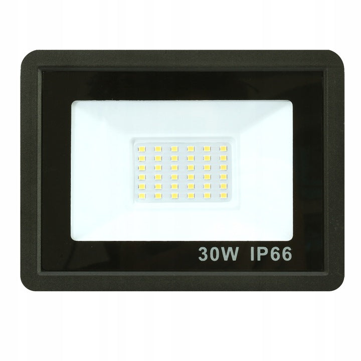NAŚWIETLACZ HALOGEN BEZ CZUJNIKA CZARNY 30W B.ZIMNA 6000K