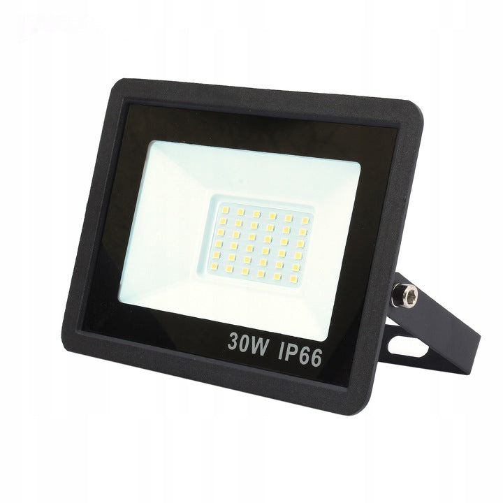 NAŚWIETLACZ HALOGEN BEZ CZUJNIKA CZARNY 30W B.ZIMNA 6000K