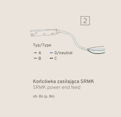 Końcówka Zasilająca Do Szyn Magnetycznych do zaslaczy podtynkowych LL-SRMK