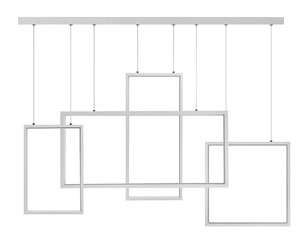 Lampa Led Wiszące Prostokąty 75W biała 4000K DL-G04 BRAGA