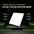 Panel LED natynkowy 60x60 40W biały PL-C05 130lm/W 4000K barwa neutralna