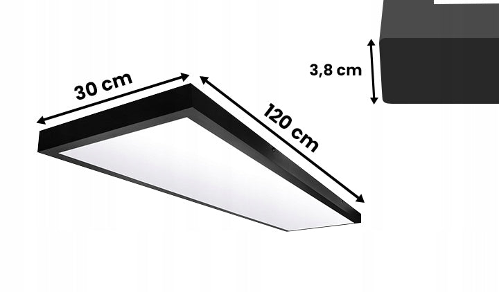 Panel Led 120x30 natynkowy czarny 40W 130 lm/W PL-E03 4000K barwa neutralna