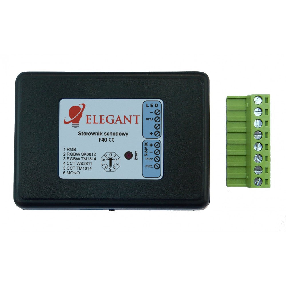 Uniwersalny sterownik F40 schodowo korytarzowy 5-24V RGB RGBW CCT MONO