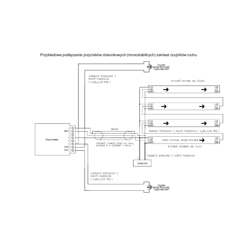 Uniwersalny sterownik F40 schodowo korytarzowy 5-24V RGB RGBW CCT MONO