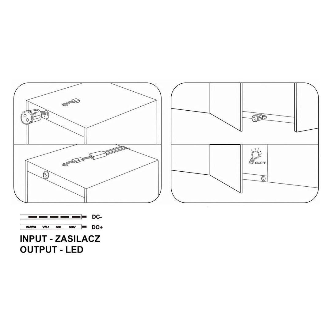 Włącznik sensor do szaf czarny 60/100W12-24V