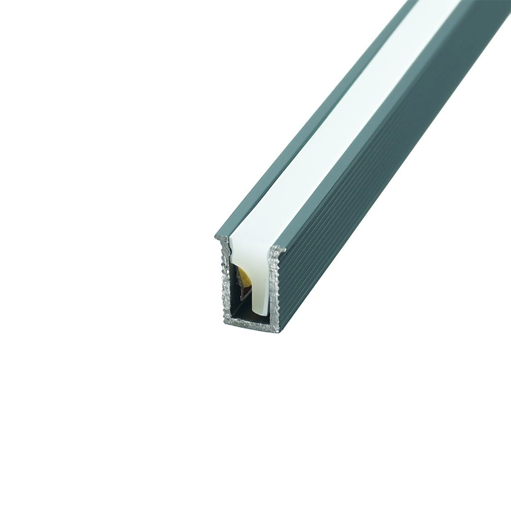 Profil aluminiowy TINY 1m Wpuszczanyszary z silikonową osłoną