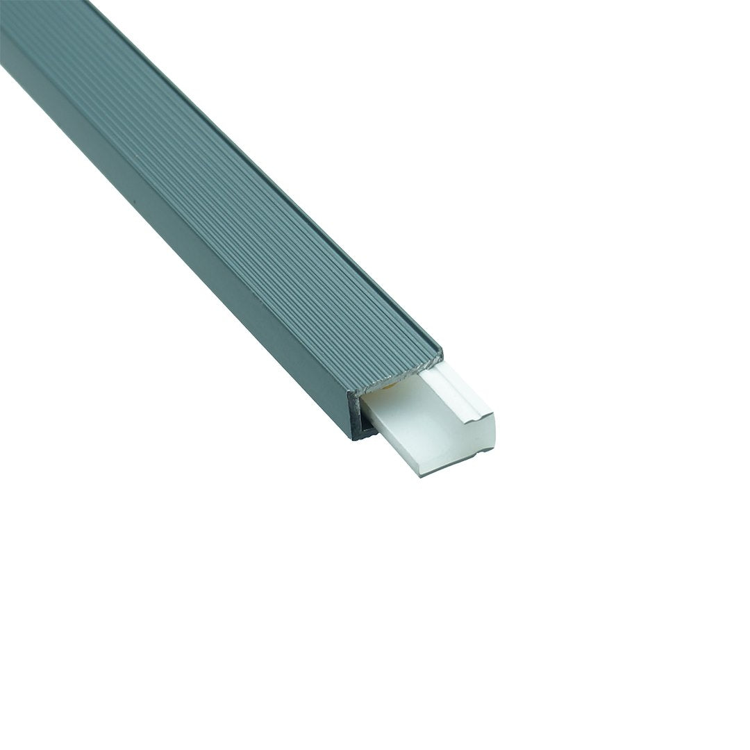 Profil aluminiowy TINY 3m Wpuszczanyszary z silikonową osłoną