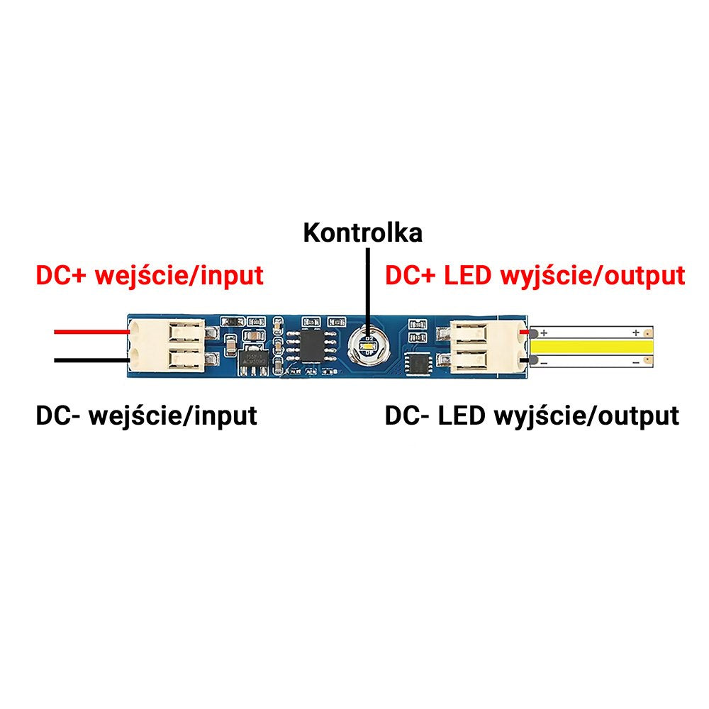Włącznik do profili LED ze ściemn. 60W z szybkozłączki zaciskowe