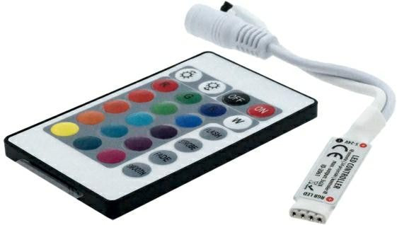 Sterownik IR RGB 24 przyciski 72W minibiały