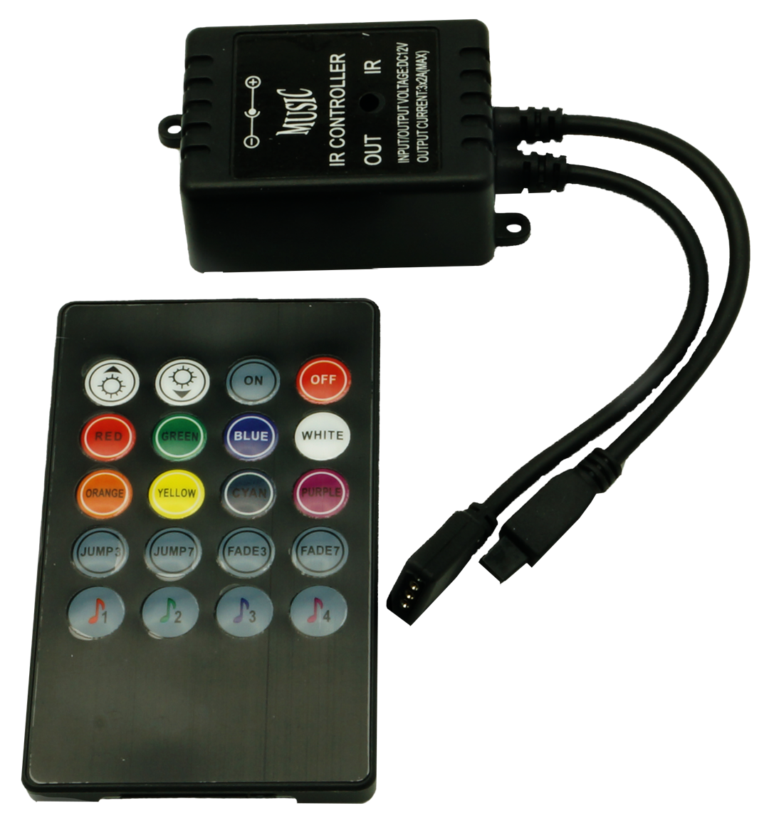 Sterownik IR RGB 20 przycisków 72Wmuzyczny