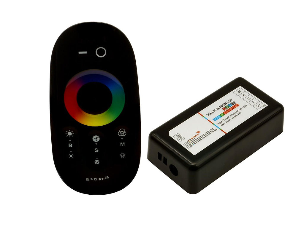 Zestaw Sterownik RGBW RF 2,4G czarny + uchwyt