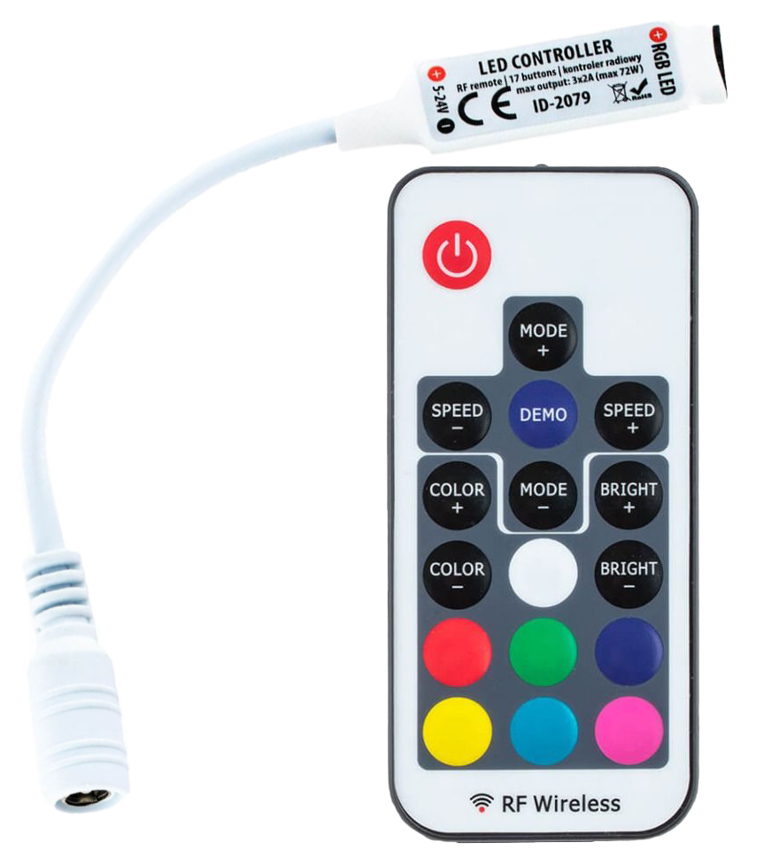 Sterownik RF RGB 17 przycisków 72W